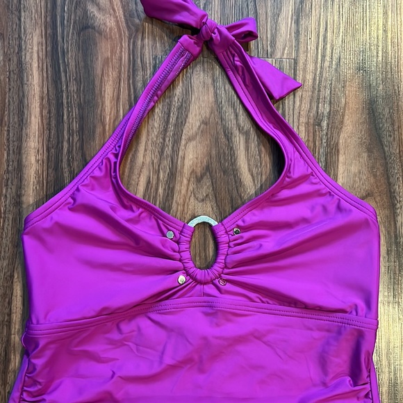 Calvin Klein Solid Halter Tankini Top - Picture 3 of 7